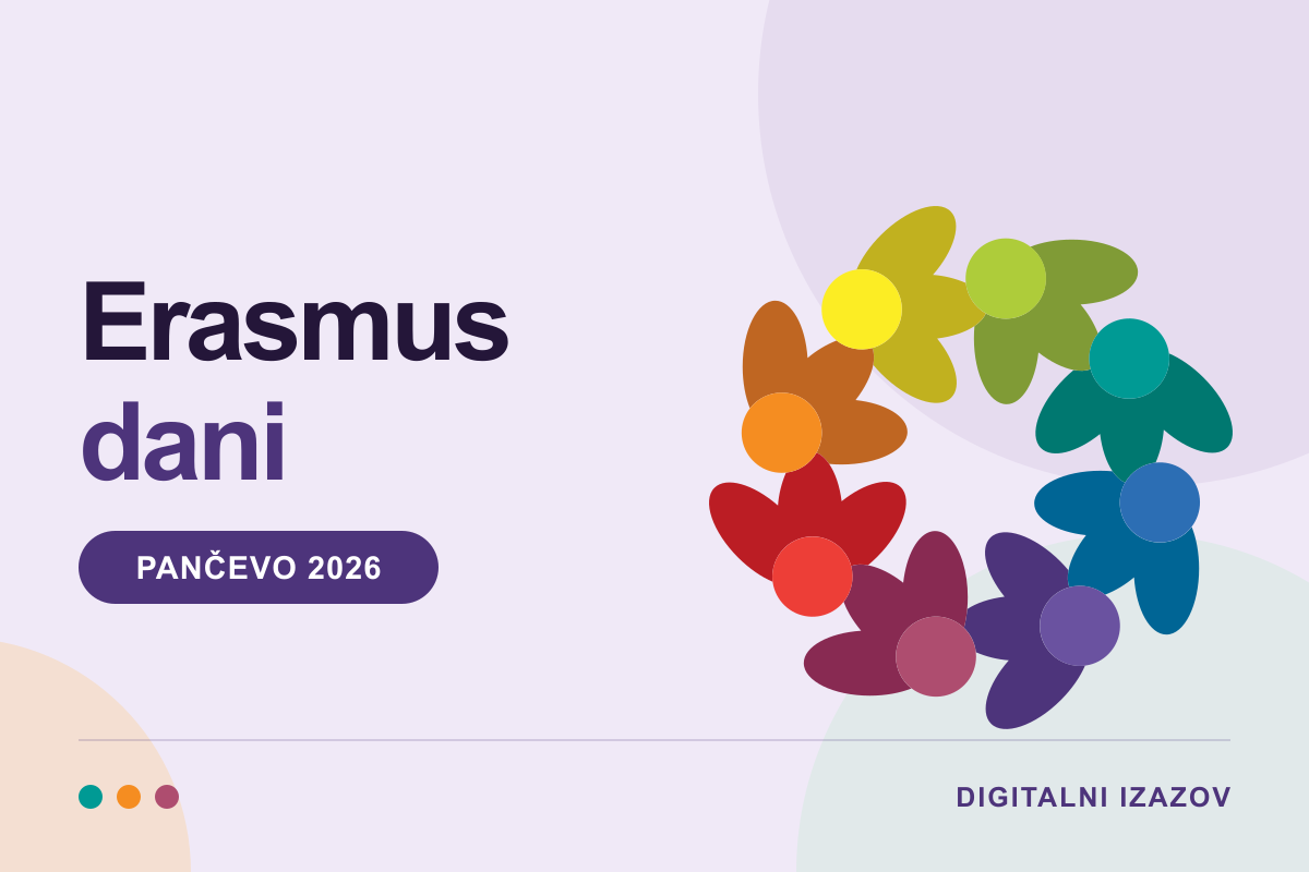 Naslovna ilustracija: Erasmus dani u Pančevu 2026, sa logotipom Cirkuliranja.